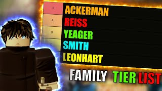 MOST ACCURATE AOT REVOLUTION FAMILY TIER LIST  ROBLOX [upl. by Rondon]