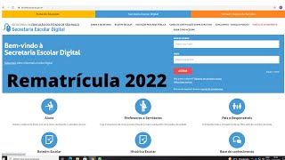 Como realizar a rematrícula 2022 na SED [upl. by Nnylacissej]