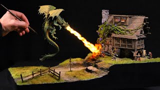 I Made an EPIC Dragon Attack Diorama [upl. by Auhsaj664]