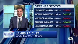 Lockheed will ramp up production to keep up with defensive weapons demand CEO Jim Taiclet [upl. by Enninaej]