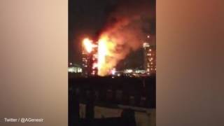 Latimer Road fire Huge blaze engulfs London tower block Dail [upl. by Eegnat580]