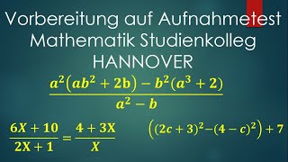 Mathe Aufnahmetest Studienkolleg HANNOVER  Typische Aufgaben [upl. by Gustav276]