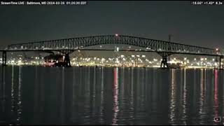 Fearful Moment Maryland Bridge Hit by Cargo Ship [upl. by Enitram]