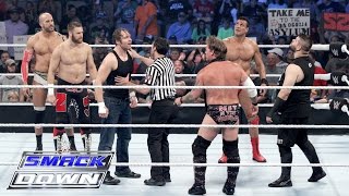 Ambrose Zayn amp Cesaro vs Jericho Del Rio amp Owens  SixMan Tag Team Match SmackDown June 16 [upl. by Rodman]