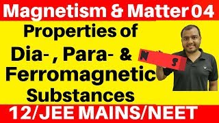 Magnetism and Matter 04  Properties of Dia  Para amp Ferromagnetic Substances  Curies Law JEENEET [upl. by Aiciruam]