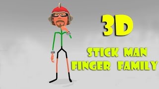 The Finger Family Stick Man  3D Finger Family Nursery Rhymes amp Songs For Children [upl. by Emelda100]