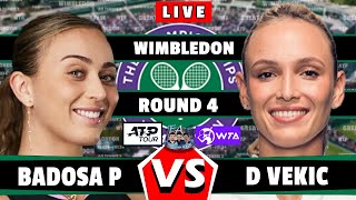 P BADOSA vs D VEKIC • Wimbledon 2024 GAMEPLAY  round4 badosa vekic wimbledon Sinner Shelton [upl. by Annaerda]