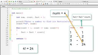 C Program To Find Factorial of a Number using For Loop [upl. by Yrnehnhoj871]