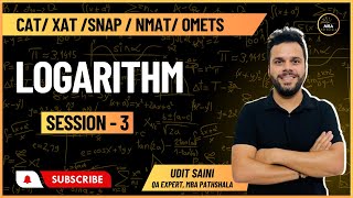 Logarithm Basic to Advanced  Session 03  CAT  OMETs  Udit Saini [upl. by Lehcem]