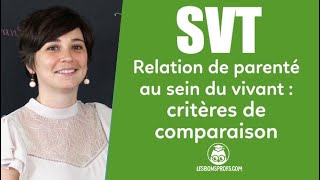 Relations de parenté au sein du vivant  critères de comparaison 1  SVT  Les Bons Profs [upl. by Ainsworth]