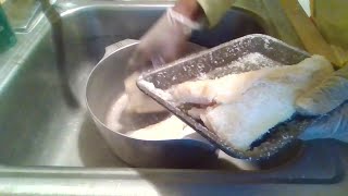 Soaking CodfishSaltfish jamaicancooking [upl. by Saberhagen]