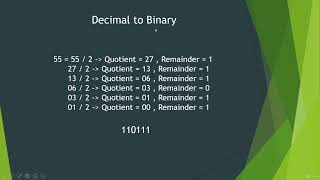 2 Decimal to Binary [upl. by Sofer]