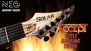 CLASSIC 80s ACCEPT HEAVY METAL STYLE BACKING TRACK  Em 118 bpm [upl. by Nuoras225]