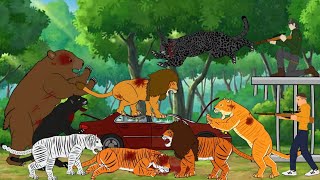 Big Cats vs Tigon vs Liger vs Girzzly Bear vs Hunters  DC2 Animation [upl. by Barret]