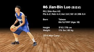 6 JianBin Luo 羅建斌  新榮高中  510 178cm  176 lbs 80kg  PG  Age 18 [upl. by Omora]