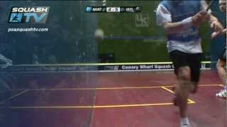 Squash  James Wilstrop v Nick Matthew  Canary Wharf Squash Classic 2012 Final Roundup [upl. by Norven]