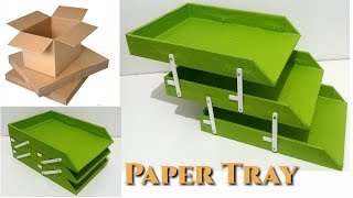 DIY How To Make a Paper Tray with Cardboard [upl. by Witt]