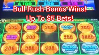 🟥 16 Bull Rush Bonus Wins Up To 5 Bets Some BIG Wins 🟥 bullrush bullblitz slots pokies [upl. by Hodges]