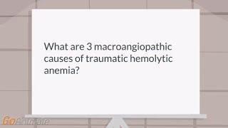 What are the most common causes of macroangiopathic hemolytic anemia [upl. by Neirbo]