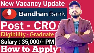 Bandhan Bank hiring  eligibility  location  how to apply  work  salary  job profile freshers [upl. by Jit]