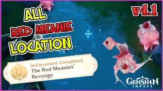 ALL Red Meanie Location  The Red Meanies Revenge  Hidden Achievement  v41 Guide  Genshin Impact [upl. by Nnaik]