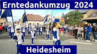 Erntedankumzug 2024 Heidesheim Rheinhessen vom Wohnmobilstellplatz GauAlgesheim aus [upl. by Nareik395]