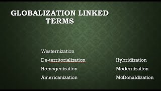 Globalization Terms Part 2 Deterritorialization Hybridization Americanization McDonaldization [upl. by Lananna]