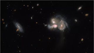 Hubble Telescope captures rare galactic collision [upl. by Lesoj]