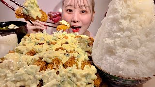 ASMR タルタルたっぷり牡蠣フライ Fried Oysters【日本語字幕】【咀嚼音MukbangEating Sounds】 [upl. by Southworth323]