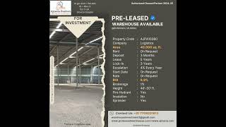 40000SQ FT PRELEASED PEB STRUCTURE WAREHOUSE PROPERTY AVAILABLE FOR INVESTMENT IN BHIWANDI MUMBAI [upl. by Henryk]