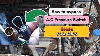 How to Bypass 2 wire AC Pressure Switch  AC Not Working  Honda Civic [upl. by Iniretake972]