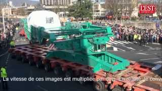 Un convoi de 109 mètres et 819 tonnes traverse Belfort [upl. by Haodnanehs]