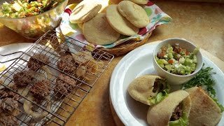 Ground Lamb Sandwiches Fattoush Salad and Homemade Pita Bread 2016 [upl. by Goober]