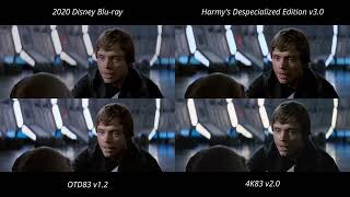 Original Darth Vader Death 4X COMPARISON  Despecialized 4K83 Bluray OTD83  Return of the Jedi [upl. by Llerrom]