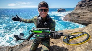 Scuba Diving One of Hawaiis Most Dangerous Cliff Side for Sunken Treasure Spitting Caves [upl. by Gnivri]