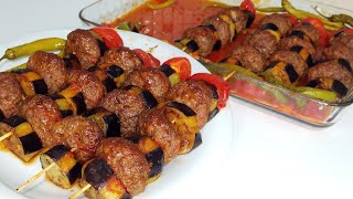 Şişte Patlıcan Kebap Nasıl Yapılır 😋 Köfteli Patlıcan Kebabı Fırın Yemekleri Nefis Yemek Tarifleri [upl. by Hairahcez]