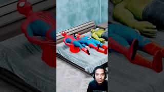 Spiderman vs Superman vs Hulk  spiderman superman hulk animation vfx 3danimation funny [upl. by Nwahsirhc]