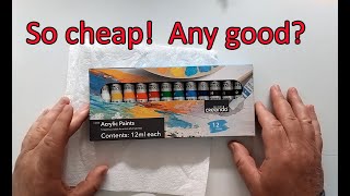 Cheap acrylics anyone Lidl Crelando paint set tried out [upl. by Admama]