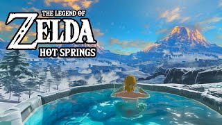 Hebra Mountain Hot Springs Onsen Ambience With Link  Relaxing Zelda Music to Study [upl. by Thalassa72]