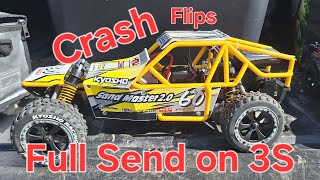 Unstoppable  Kyosho Sand Master 20 gets a full send off road 3s 3300kv rc rccar hobby [upl. by Leunas]