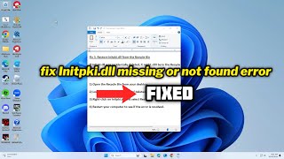 FIXED Initpkidll missing or not found error [upl. by Angelo]