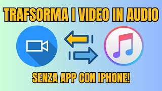 Come trasformare VIDEO in AUDIO senza app su IPHONE [upl. by Felix242]