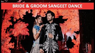 BRIDE AND GROOM BOLLYWOOD BEST WEDDING DANCE  MeghzMadeaVish SANGEET SKIT [upl. by Aihseyt]