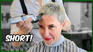 Grown Out Pixie to Bold Grey Buzz Cut  Extreme Hair Transformation [upl. by Ebert518]