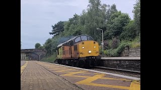 Angle 2  37116 powers through Belper station Tones [upl. by Renae425]