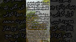 hadith of prophet muhammad in english Sahih bukhari hadees no 8 Hadith islam ki baniyad panch chezon [upl. by Neelhtac]