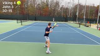 Mens 45 ntrp tennis match court level highlights USOpen John vs Tennis Viking former 1 at a D3 [upl. by Kordula]