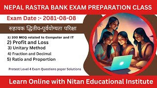 NRB LEVEL 4 PRETEST EXAM PREPARATION CLASS Most VVI for Exam [upl. by Araem576]