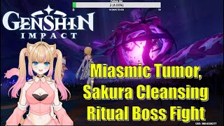 Miasmic Tumor Sakura Cleansing Ritual Boss Fight Milameowz  Genshin Impact [upl. by Ireva]