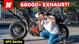 Ducati Panigale V4 SP2 Gets 8000 Akrapovic Exhaust  SP2 Series Part 4  Motomillion [upl. by Reviere]